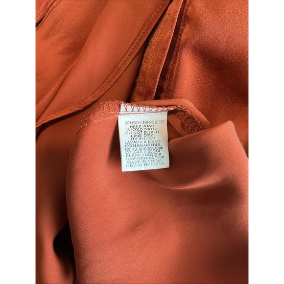 Big Hit Fashion Tie Front Midi Cocoon  Orange Copper Dress Size M - Picture 9 of 14